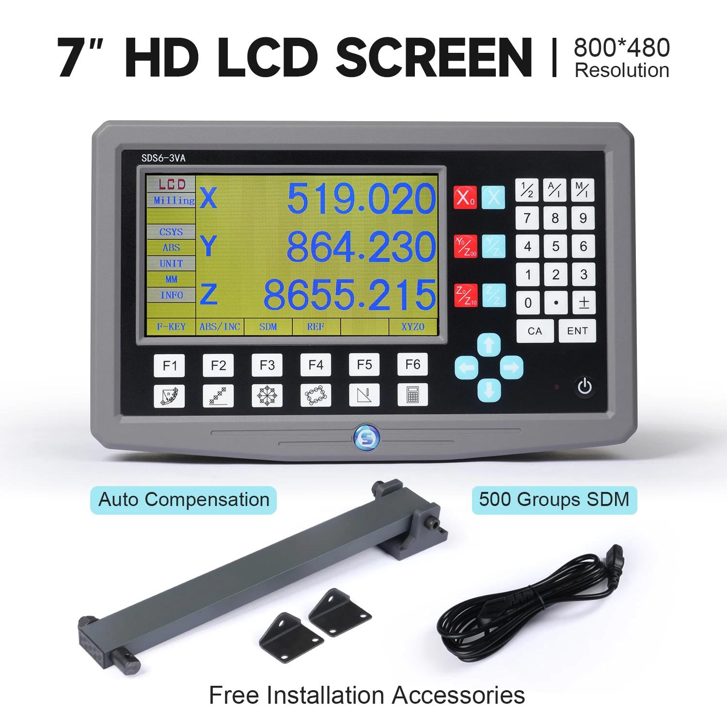 Advanced 3VA DRO LCD Readout 500 User Coordinate X Axis Radius Diameter Switch Anti Vibration Grinding Lathe Milling CNC