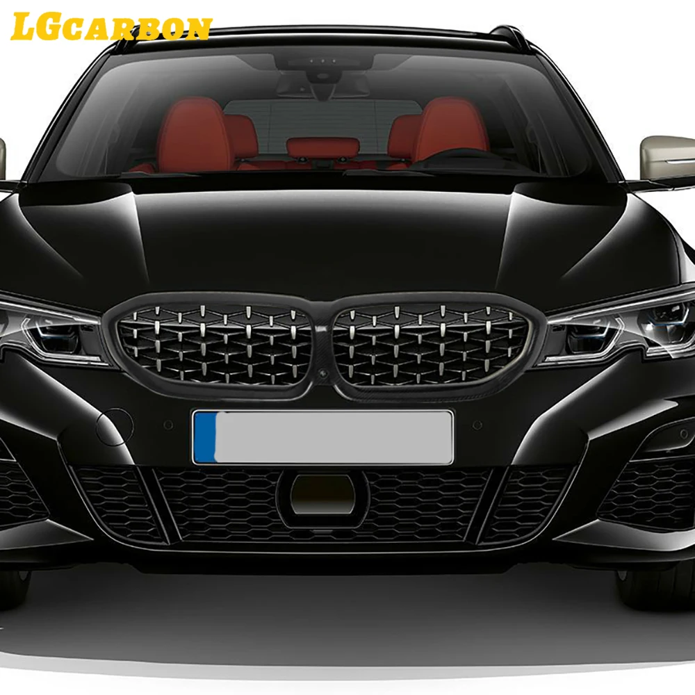 شواية كلية أمامية للسيارة من ألياف LGcarbon ، إطار شبكة لسلسلة BMW 3 ، G20 ، G28 ، 320i ، 340i ، 36i ، ong28i ، سباق سيارات