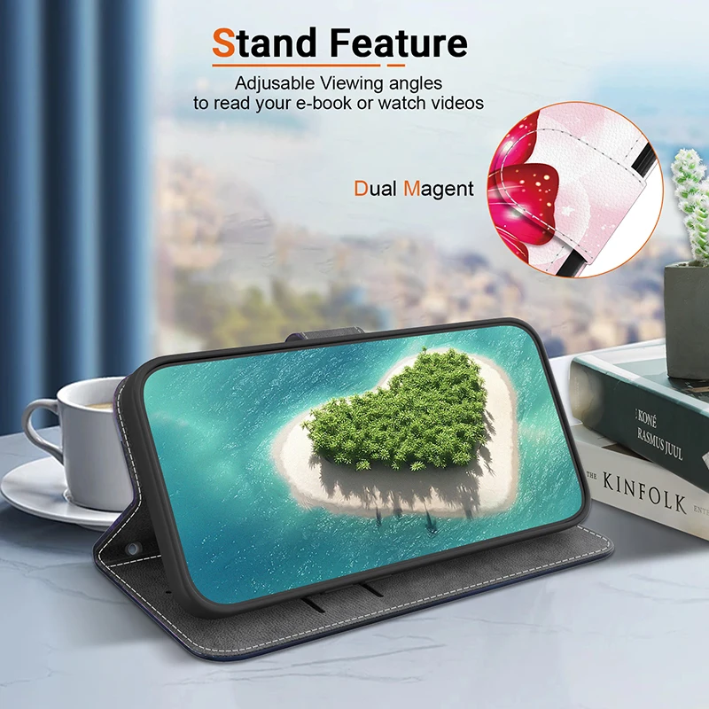 Stand Flip Wallet Case für iPhone 11 12 13 14 15 16 17 Pro Max XR 14 15 16 Plus 16e 17 Air Leder Schutzhülle – Detail 9