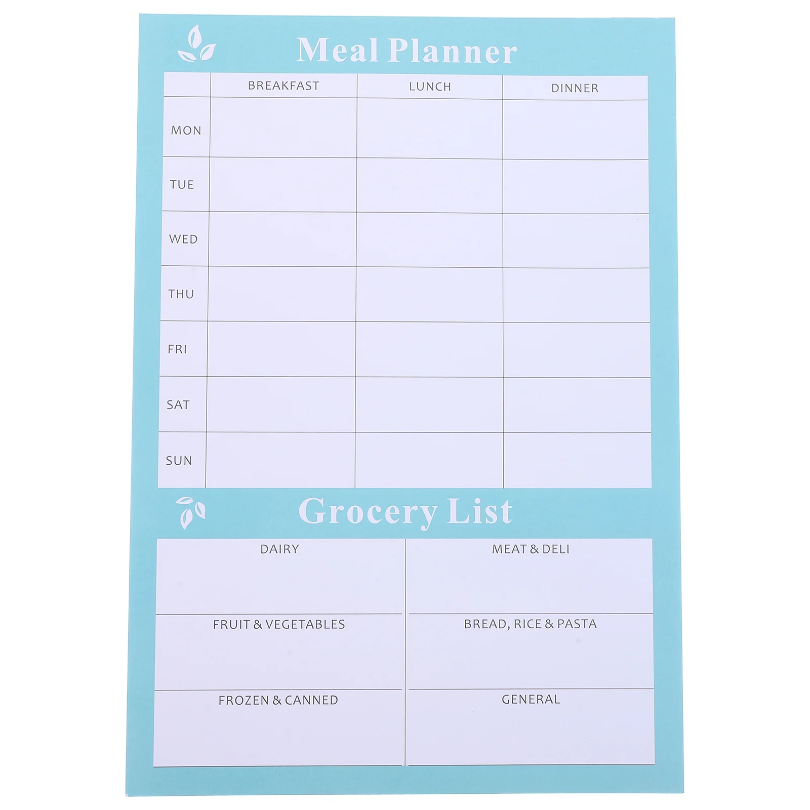 Tearable Weekly Diet Notebook for Home Food List Menu Planner Household Calendar Menu Notebook for Kitchen Weekly Calendar