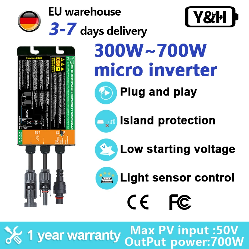 

700W 600W Portable Solar Network Inverter 500W Solar Micro Inverter MPPT Ongrid Solar Pure sinusoidal Mini Inverters For 220V