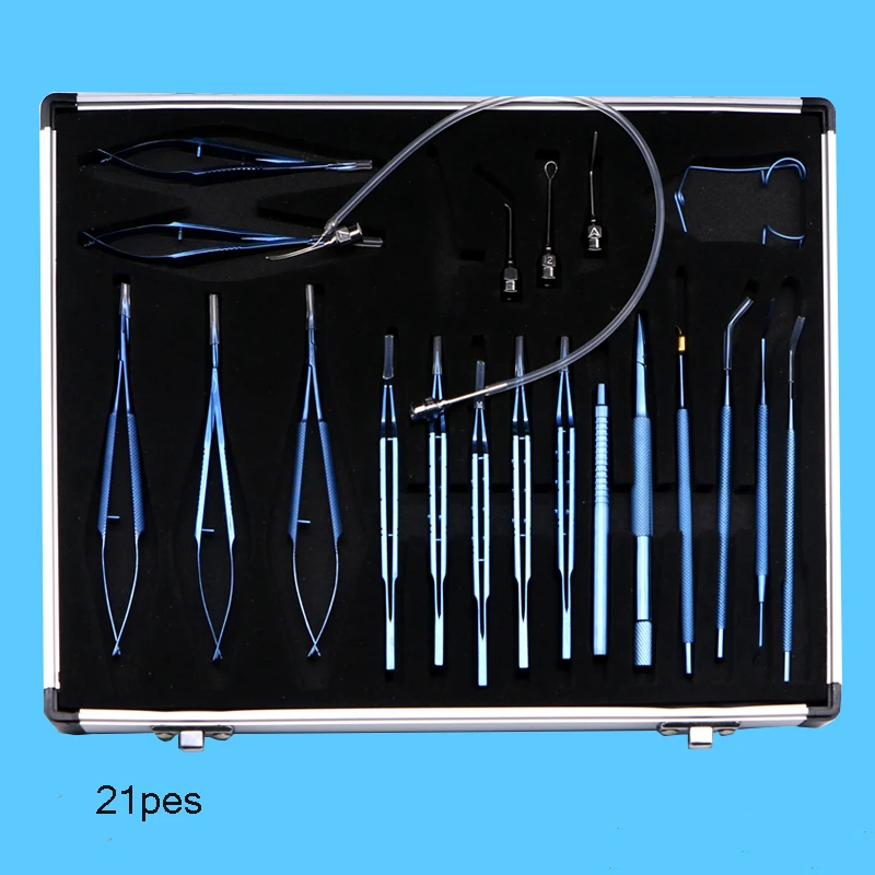 Ophthalmic microinstruments imported high-quality stainless steel titanium alloy 21-piece microinstruments set