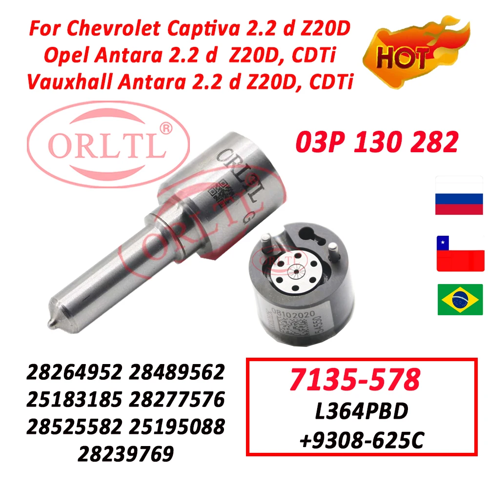 

Форсунка ORLTL H364 G364, регулирующий клапан 9308-625C, комплекты насадок дизельного инжектора 7135-578 для Delphi Opel Antara 03P130282 28239769