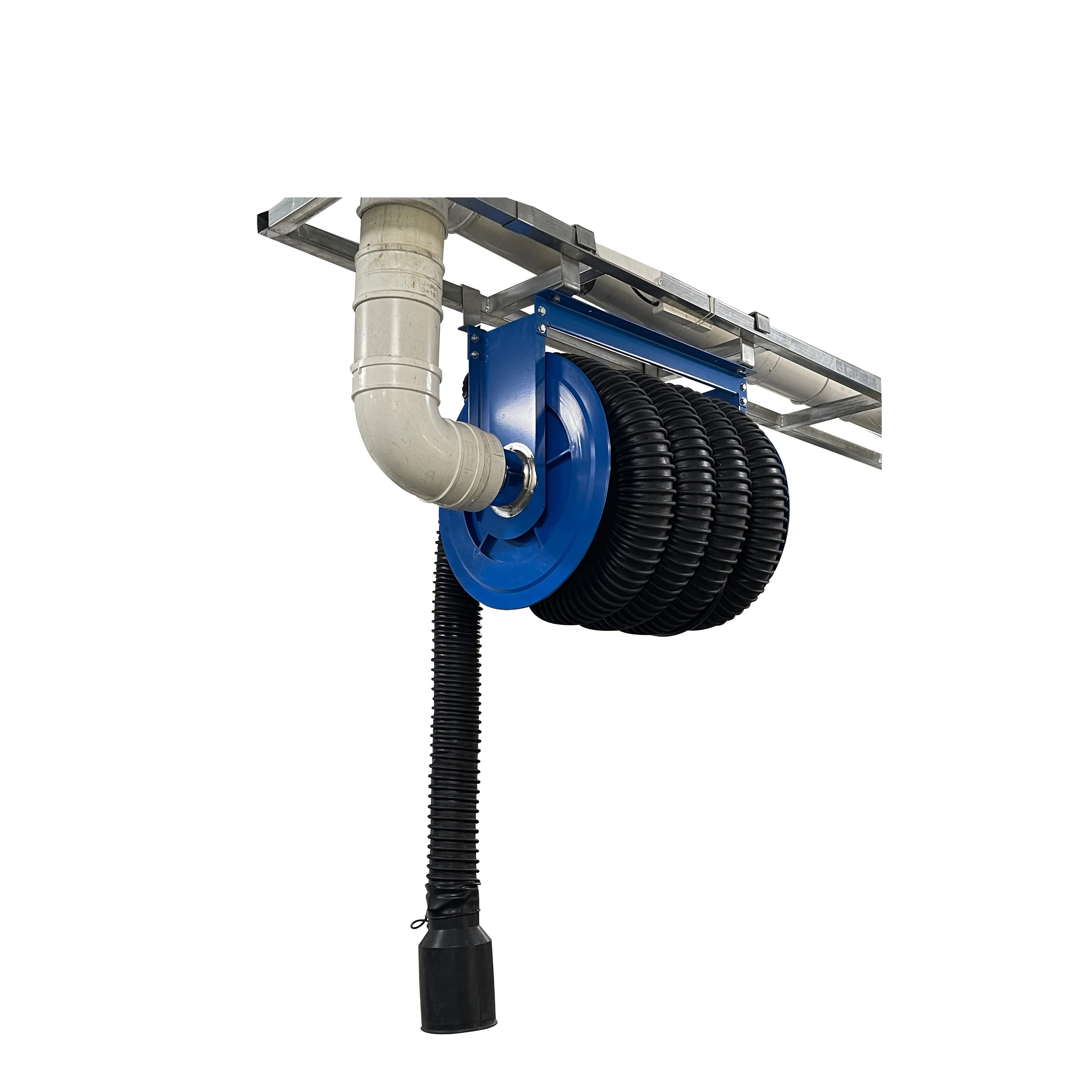 Vehicle Retractable Exhaust Hose Reel Spring Loaded Extraction
