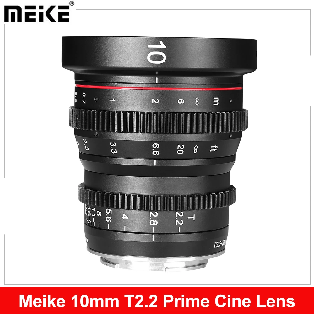 

Meike 10 мм T2.2 Большая диафрагма с ручной фокусировкой и низким искажением APS-C S35 Format Mini Prime Cine Lens