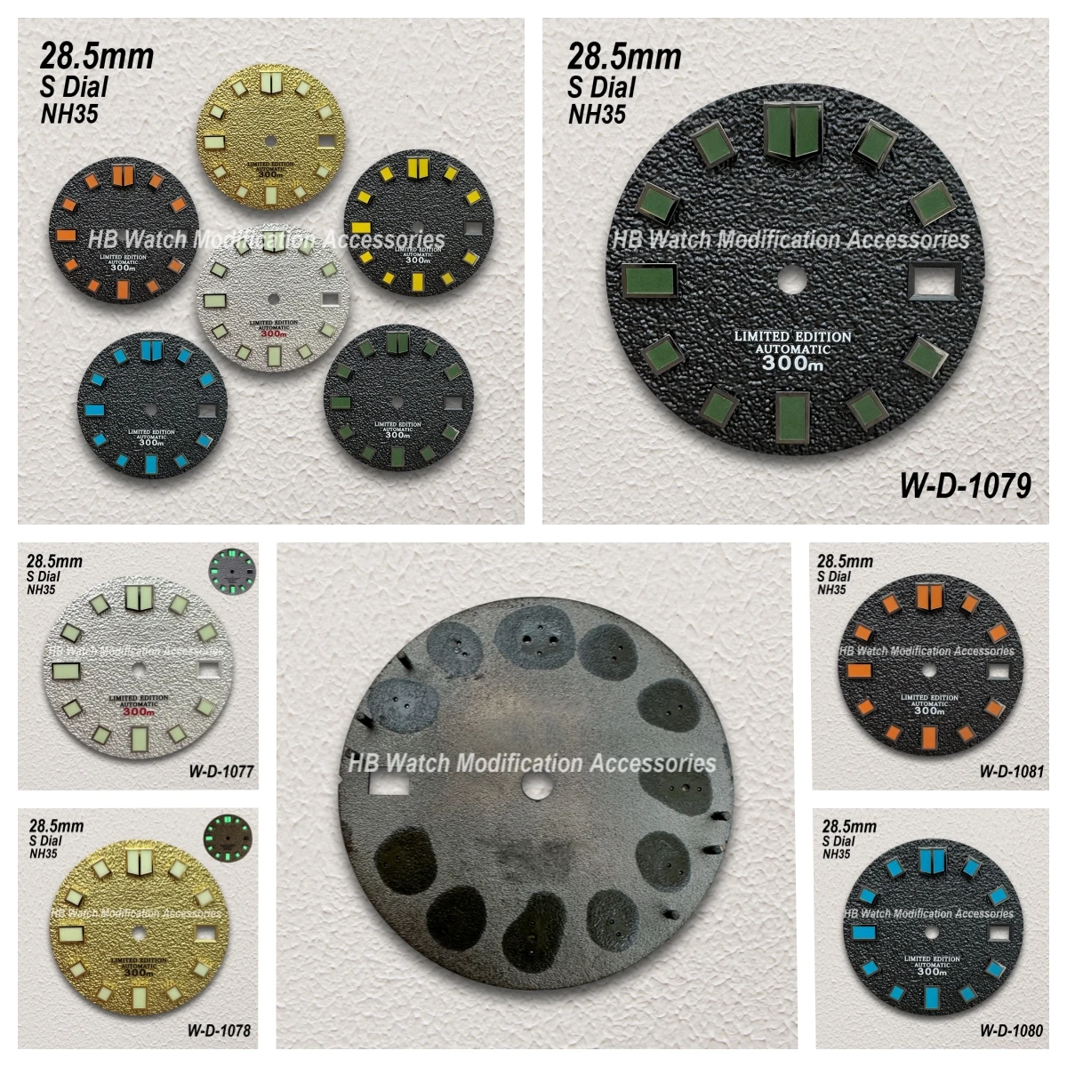 

28.5mm S Logo Matte Dial Fit NH35/NH36/4R/7S Movement Green/No Luminous Diving High-Quality Watch Modification Accessories