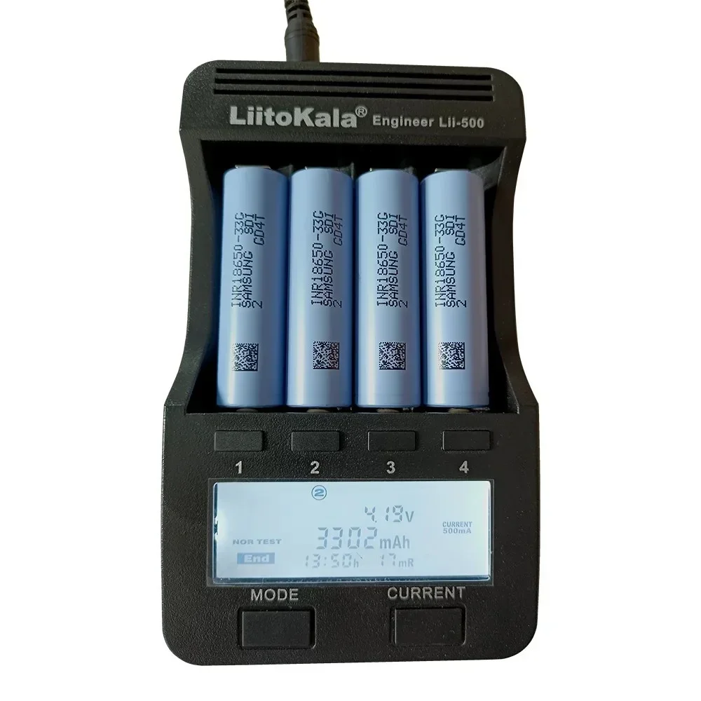 18650 Lithium ion Battery For Samsung 33g INR18650-33G 30A 3.7V 3300mah Battery Replacement External Battery+Charger