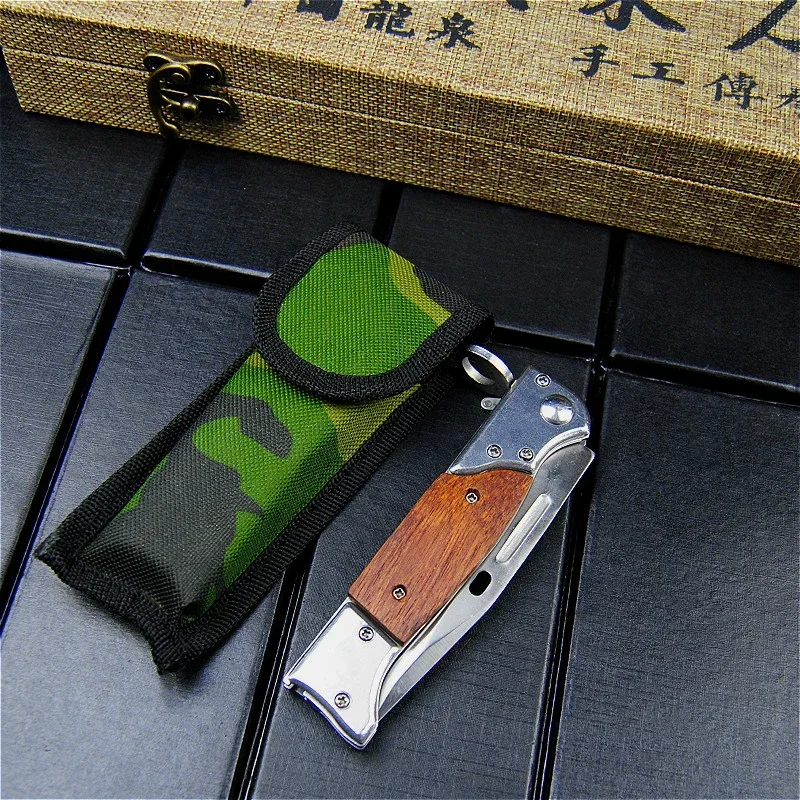 AK47 Style Assisted Opening Tactical Folding Knife 440C Blade Wooden Handle EDC Hunting Self Defense Rescue Sharp Knives