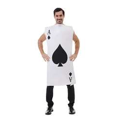 Eraspooky Funny Poker Costume For Adult Unisex Spade A Card Cosplay Outfits Halloween Carnival Game Party Fancy Dress