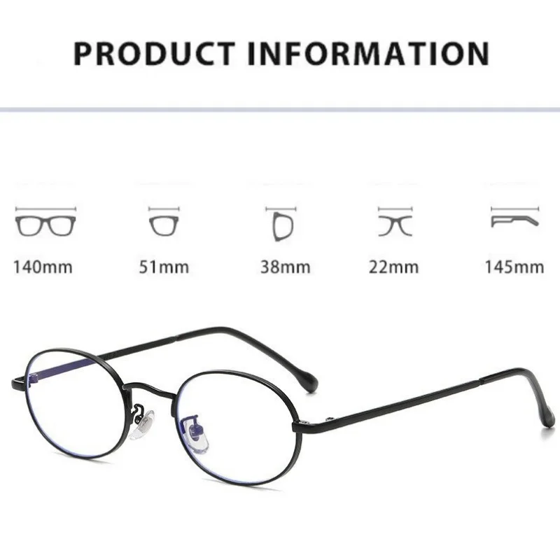 إطارات النظارات ذات الأسلاك الذهبية البيضاوية الخفيفة للغاية للنساء والرجال، نظارات ريترو متعددة الاستخدامات للمشي بدون عدسات
