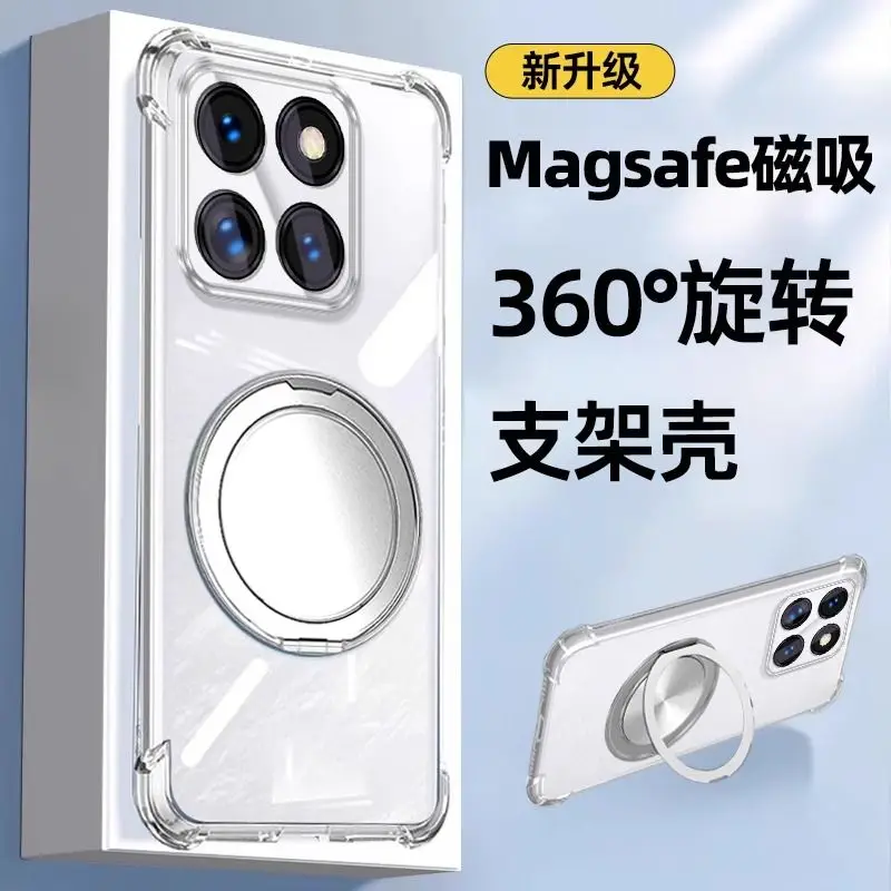 Für Xiaomi 14 15 15T 14T 17T Pro Hülle 360 ° Drehbarer Ständer, transparente, weiche TPU-Hülle für Magsafe, stoßfeste Schutzhülle. – Detail 1