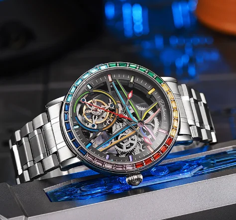 

Fully Automatic Mechanical Watch with Hollow Out Waterproof Night Light Men's Trendy Watch 2025 Fashion Men Wristwatch