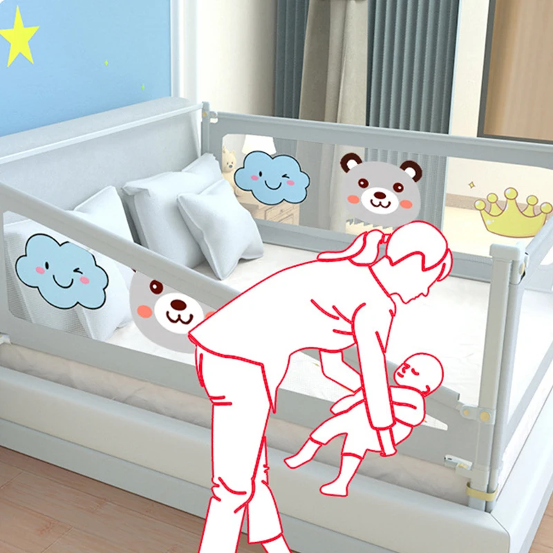 Newborn Baby Anti-Fall Bed Barrier Children Bedroom Sleeping Protector Fence Kids Sleep Alone Security Bed Rail Side Protective