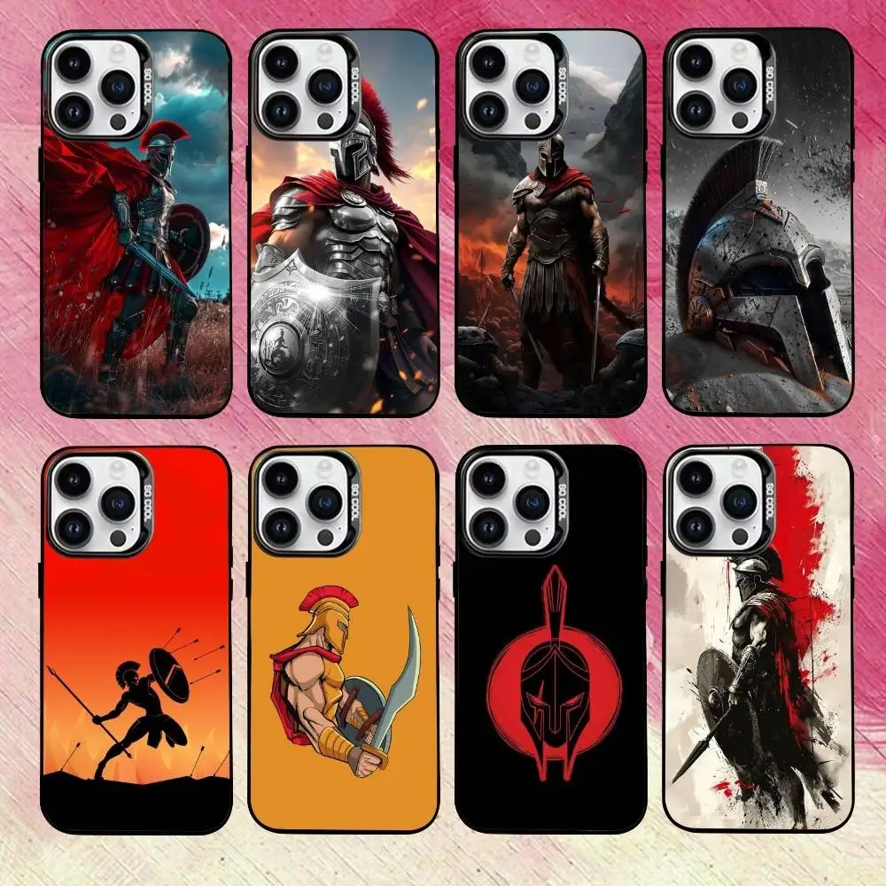 

Cool Powerful S-Sparta-es Phone Case For iPhone 17,16,15,14,13,12,11 Plus,Pro Max,XS,Colorful Silver Black Cover