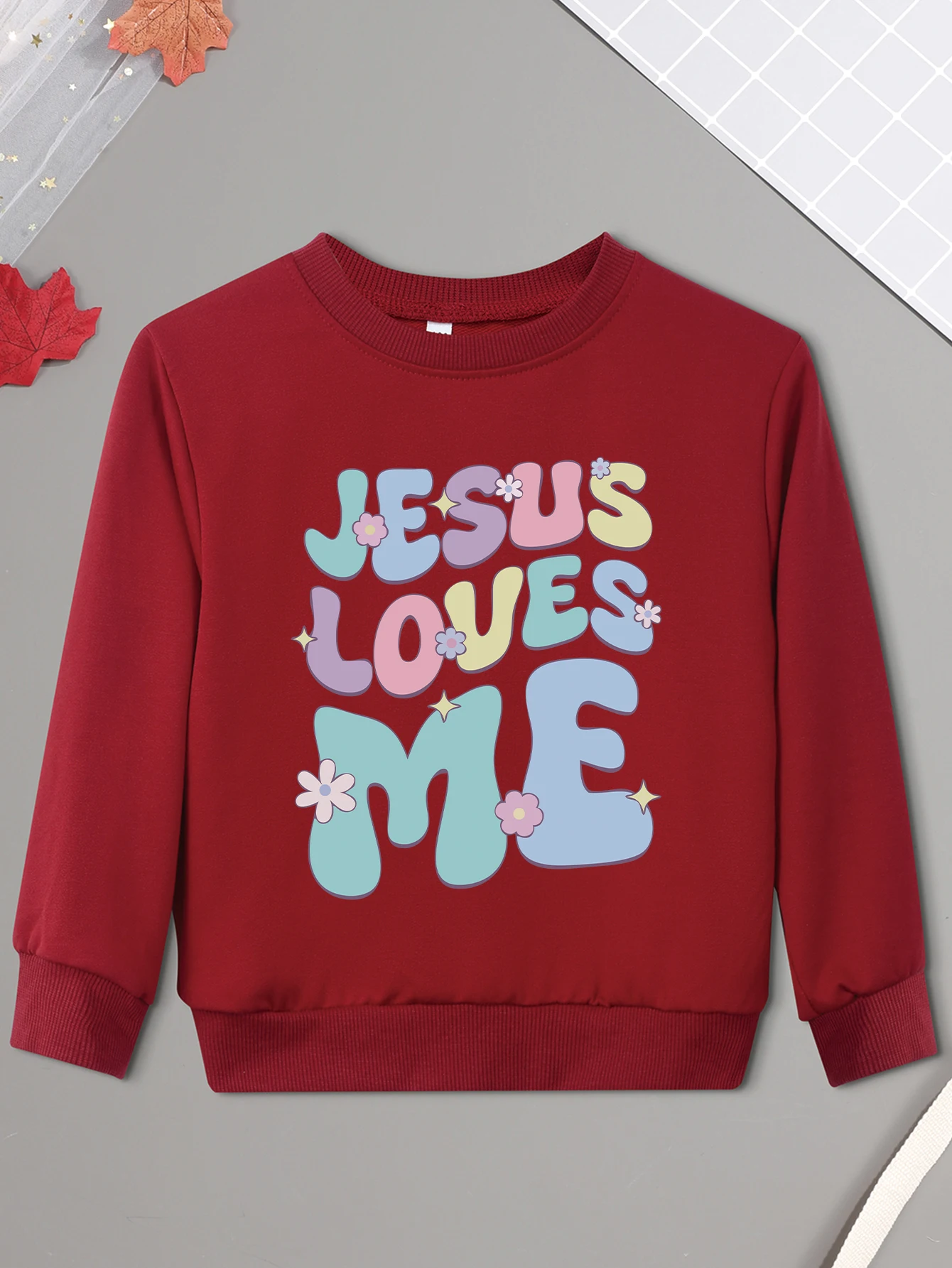 Trendy JESUS LOVES ME Print Kid Pullover Baby Girl Boy Sweater