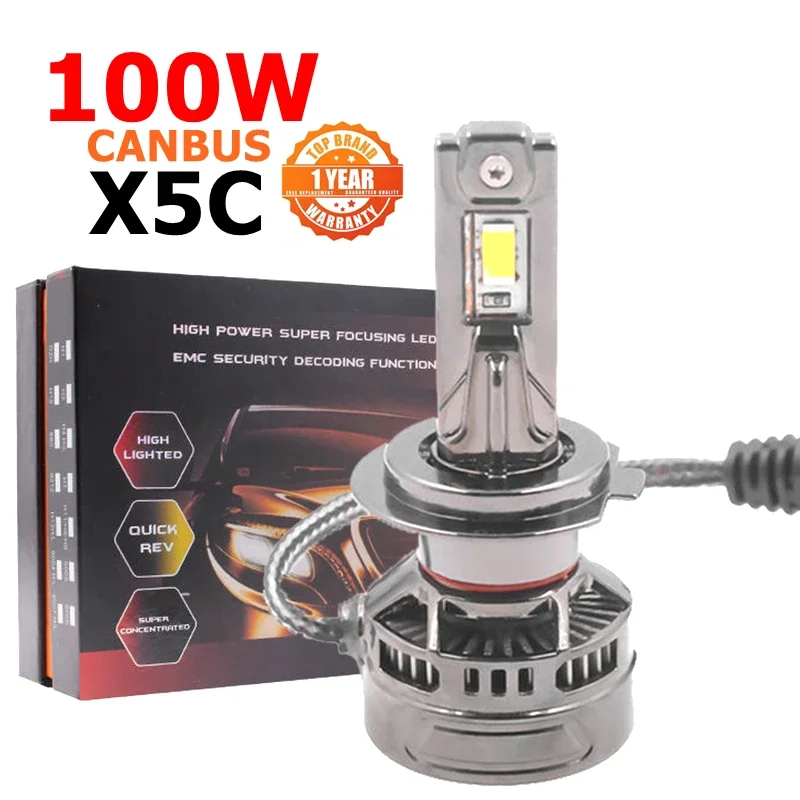 X5C 100W 8000LM H7 led Headlights H11 H1 H7 H8 9005 9006 HB3 car light headlight led h7 led headlight bulb