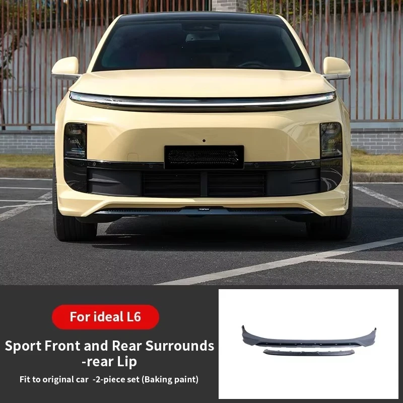 Para Lixiang L6, accesorios exteriores de coche personalizados, Kit de carrocería, alerón de labio delantero con pintura para hornear, falda lateral para Li Auto L6