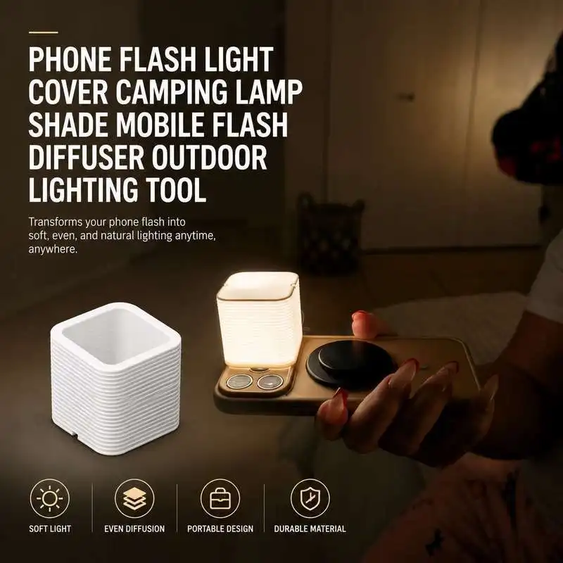 Phone Flash Light Cover Camping Lamp Shade Mobile Flash Diffuser Outdoor Lighting Tool