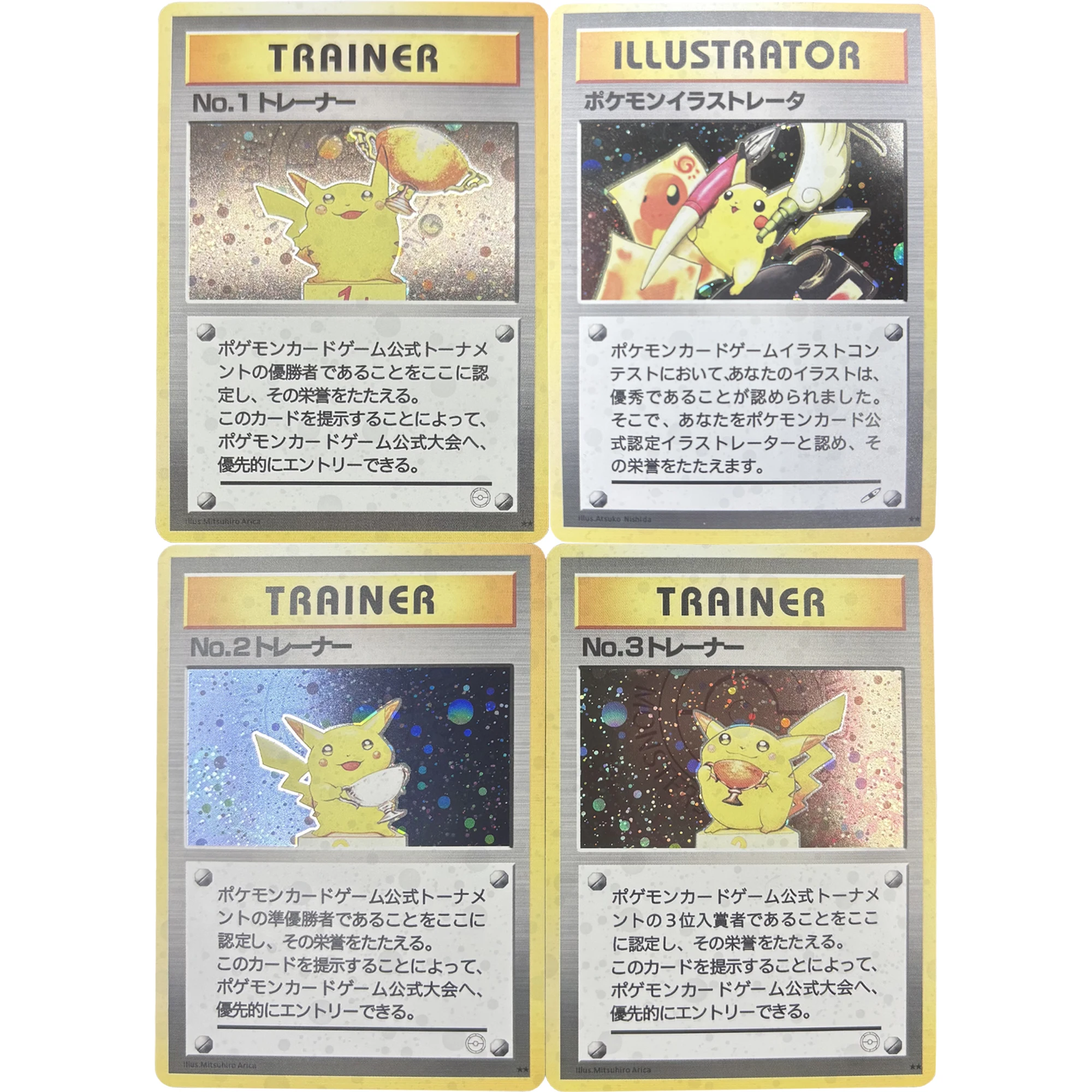 

3 шт./компл. Diy PTCG Illustrator Pikachu Trophy Series, японская версия, коллекционные карты, классическая игра, аниме-карта, подарочная игрушка