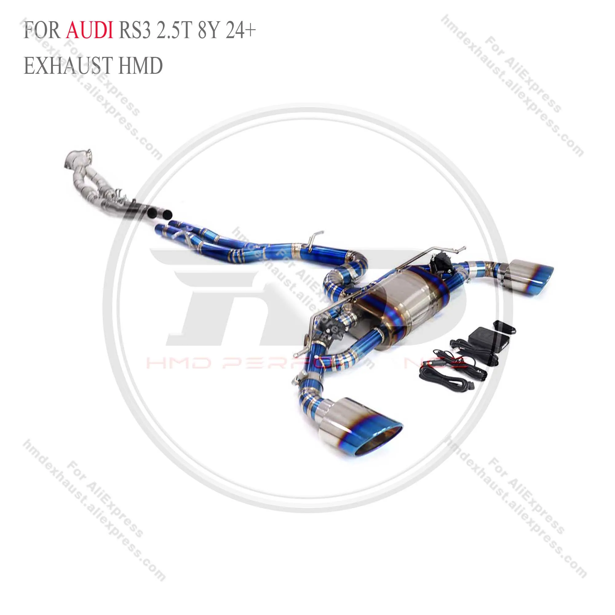 HMD Titanium Exhaust System Performance Full sets Catback  downpipe for AUDI RS3 2.5T 8Y 24+ Muffler With Valve