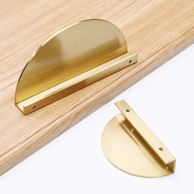 Cabinet Door Semi-circle Handle Open Cabinet New Chinese Simple Copper Black Round Porch Bathroom Cabinet Furniture Door Handle