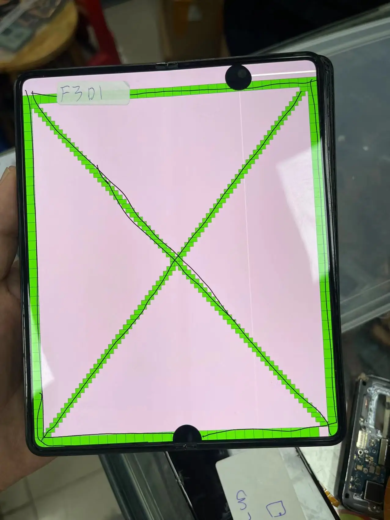 Applicable for Samsung Z Fold3 SM F926 SUPER AMOLED LCD Screen, with Good Touch Function and a few small defects Inner screen