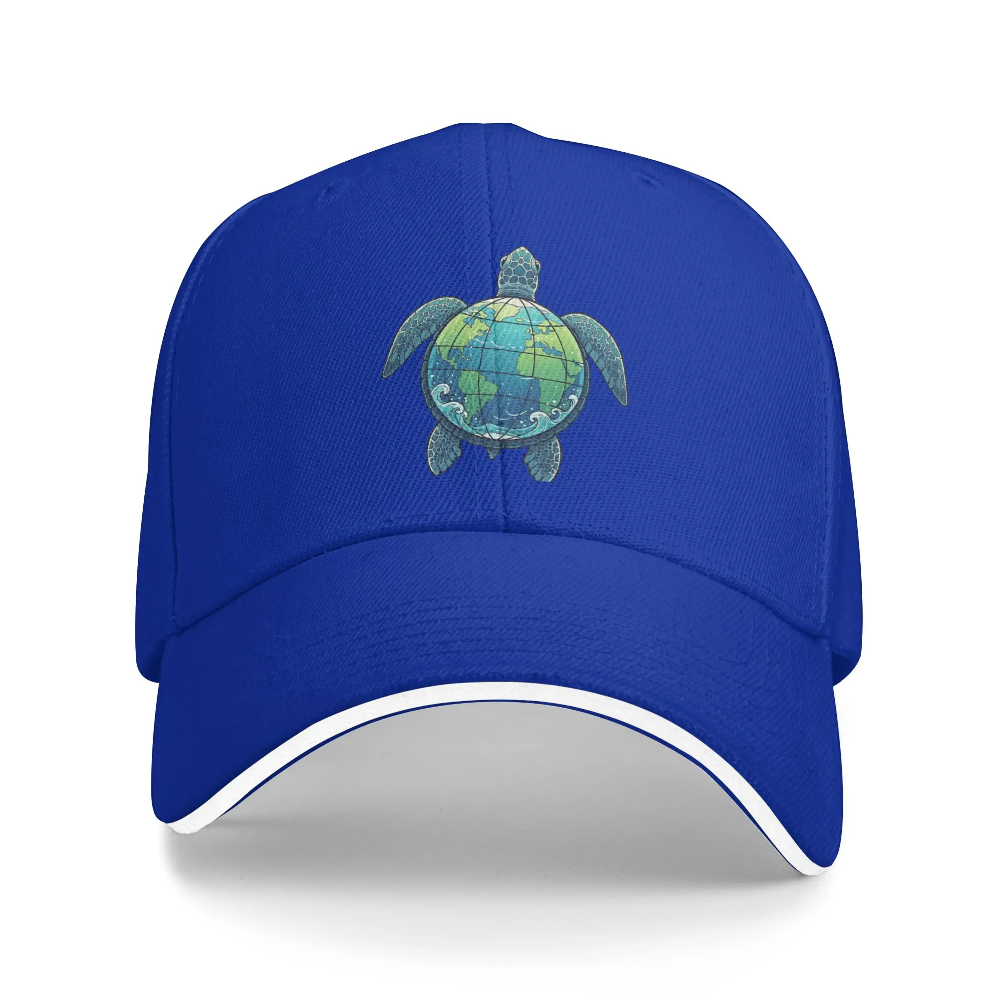 Funny Earth Day 2026 Save The Earth Sea Turtle Baseball Cap Fashion  Sandwich Cap for Men Women Adjustable Dad Hat Outdoor