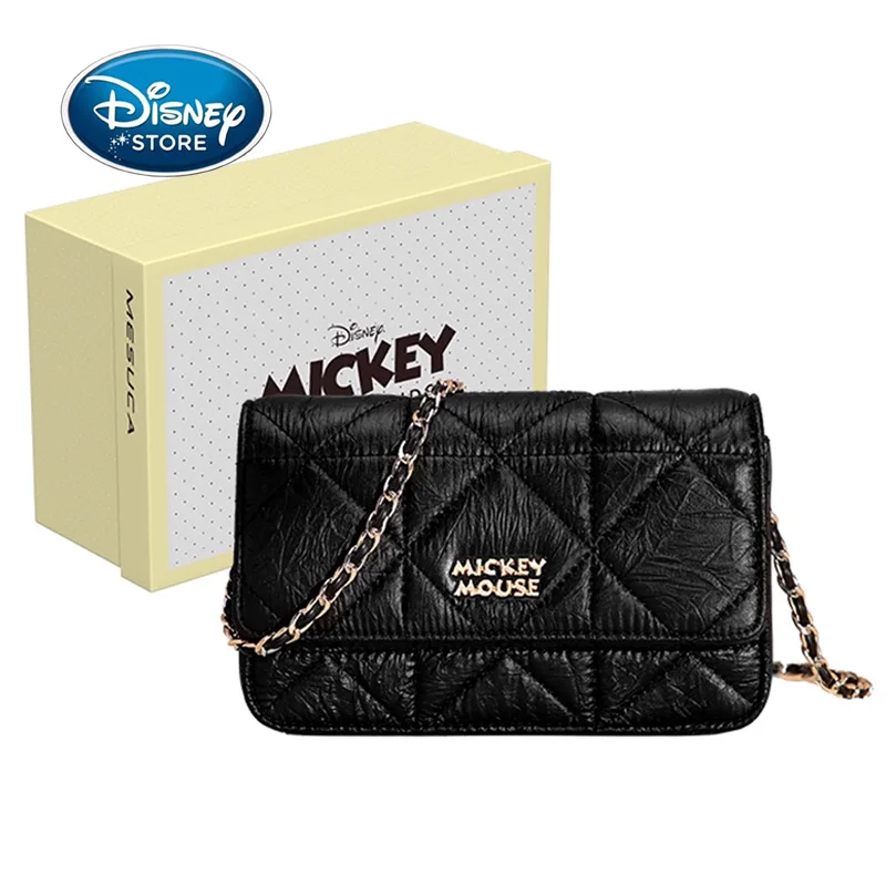 

Disney Black Premium Mickey Mouse Bag Crossbody Women Bag 2025 New Commuter Single Shoulder Fashion Diamond Patterned Chain Bag