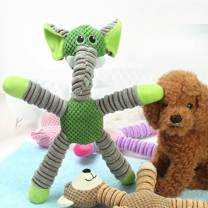 Indestructible Dog Chew Toy - Animals Shape Pet Soft Plush Chew