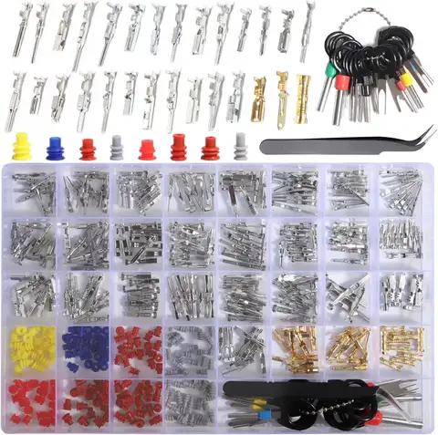 커넥터 핀 키트 압착 단자 핀 자동차 자동차 전기 1/1.5/1.8/2.2/2.3/2.5/2.8/3.5mm 남성 및 여성 씰 제거 도구