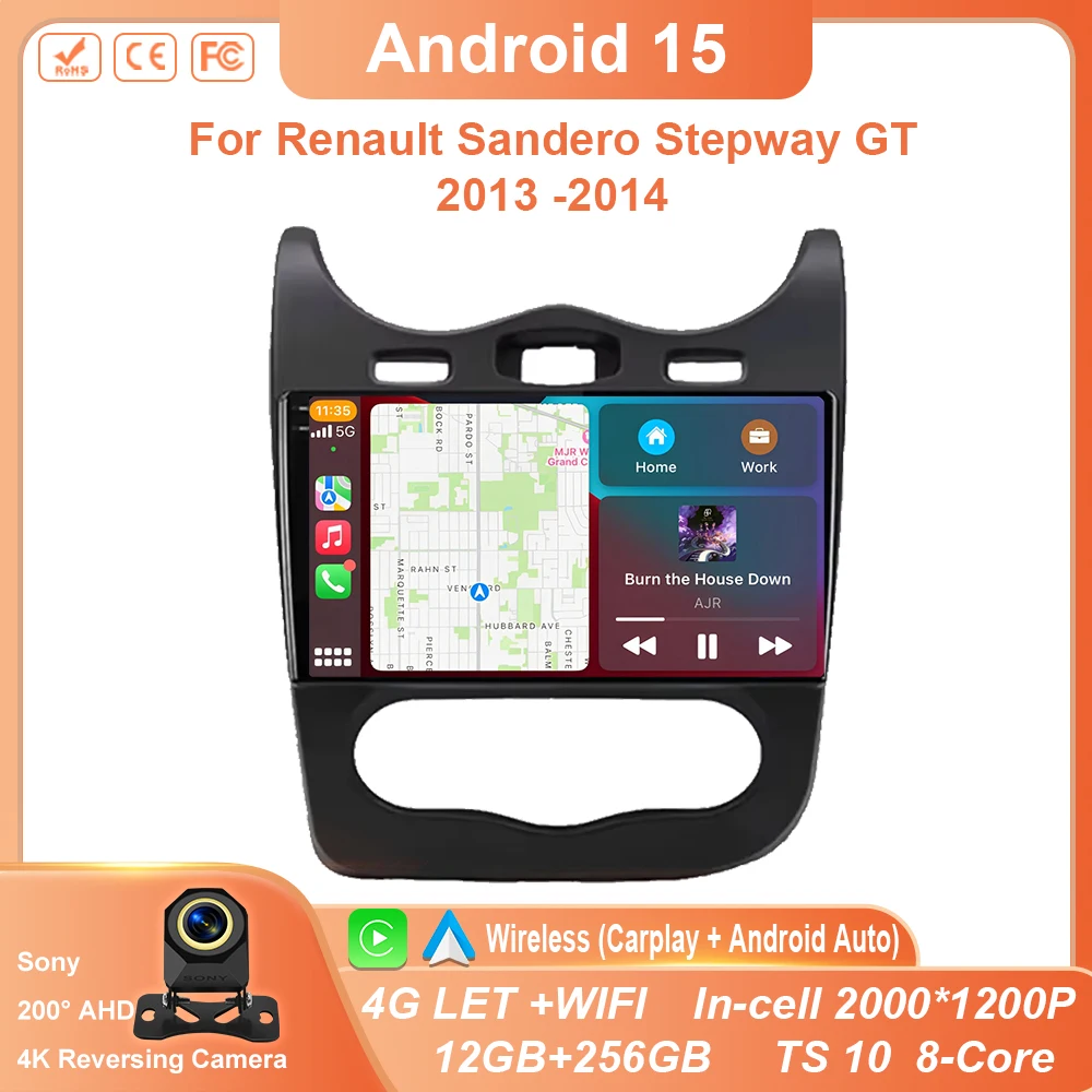 

Android OS For Renault Sandero Stepway GT 2013 -2014 Car Radio Stereo Multimedia Video GPS Navigation Player QLED screen BT WIFI