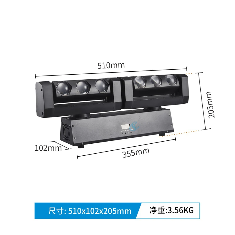 6x20W RGBW Led Strip Beam Moving Head Light Due bracci Professionale DJ Disco Party Illuminazione DMX Dance Floor Bar Attrezzature