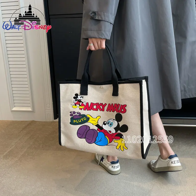 Disney-Sac fourre-tout décontracté pour femme, sac à main de dessin animé, grande capacité, marque de luxe, initié, mode, nouveau