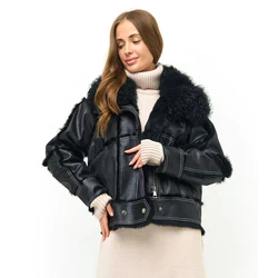 Fur Coat Women Winter 2024 New In Jacket Natural Real Rabbit Hair Inner Liner Short Casual Slim V-Neck Sheepskin Coat For Women