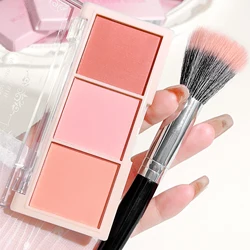 HISYI three-color blush natural color rendering delicate non-flying powder matte rouge holding makeup clear vitality girl blush