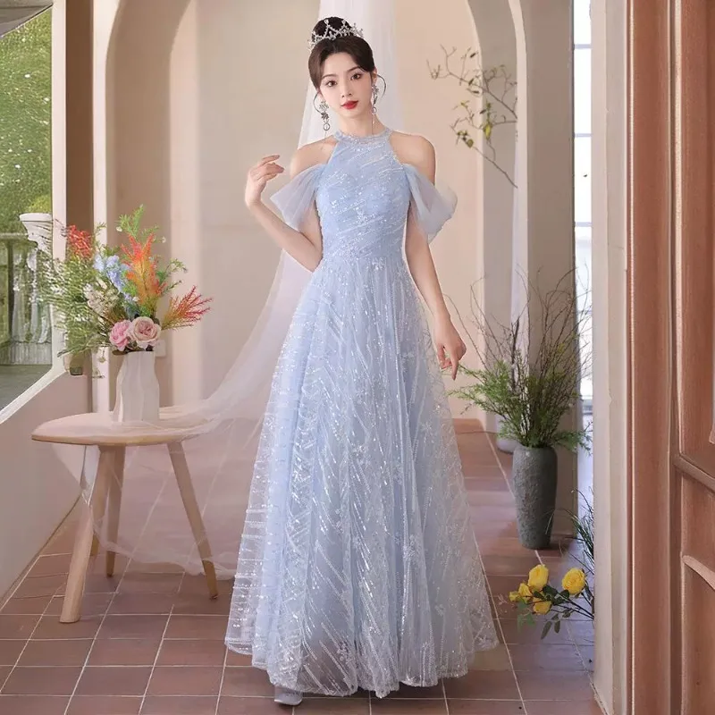 

European and American Evening Dress, Women's High-end Sense, Coming of Age Ceremony Host, Graduation Ceremony Banquet Dress