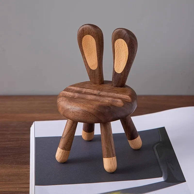 North American black walnut cute desktop phone holder watch video solid wood retro universal wood lazy mobile phone holder