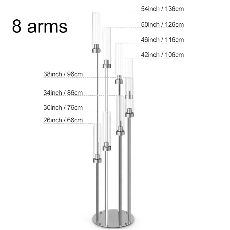 2/10 Stück 5/8-Köpfige Metall-Kerzenhalter, Tischdekoration, Goldener Kerzenständer, Säulenkerzenhalter für Hochzeiten – Detail 12