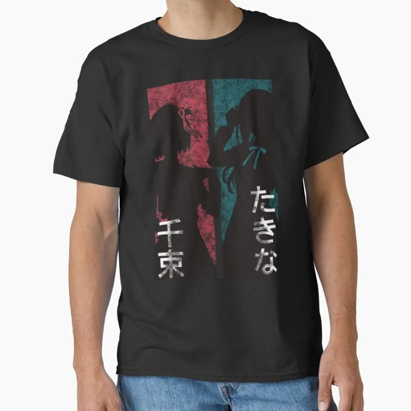 

lycoris recoil 80s vintage Manga Hanako X Yashiro Anime T shirt for men 100% cotton print Large size gift tops S-6XL clothing