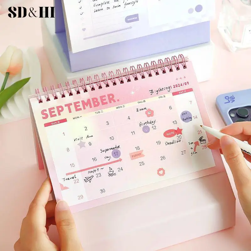 2024 Year Calendar Creative Minimalist Calendar Student Office Desktop Decoration Portable Monthly Calendar For Recording Events