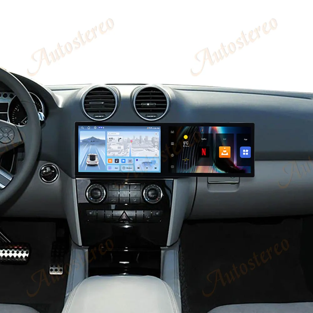

Car Accessories Dual 11.5 Inch Screen For Mercedes Benz ML 2006-2012 Android 14 Multimedia Display Car GPS Navigation Player