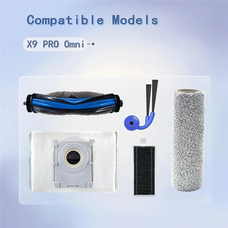 BAAN-สําหรับชิ้นส่วนอะไหล่เครื่องดูดฝุ่นหุ่นยนต์ Ecovacs Deebot X9 Pro Omni–แปรงหลัก, แปรงด้านข้าง, ชุดกรอง Hepa