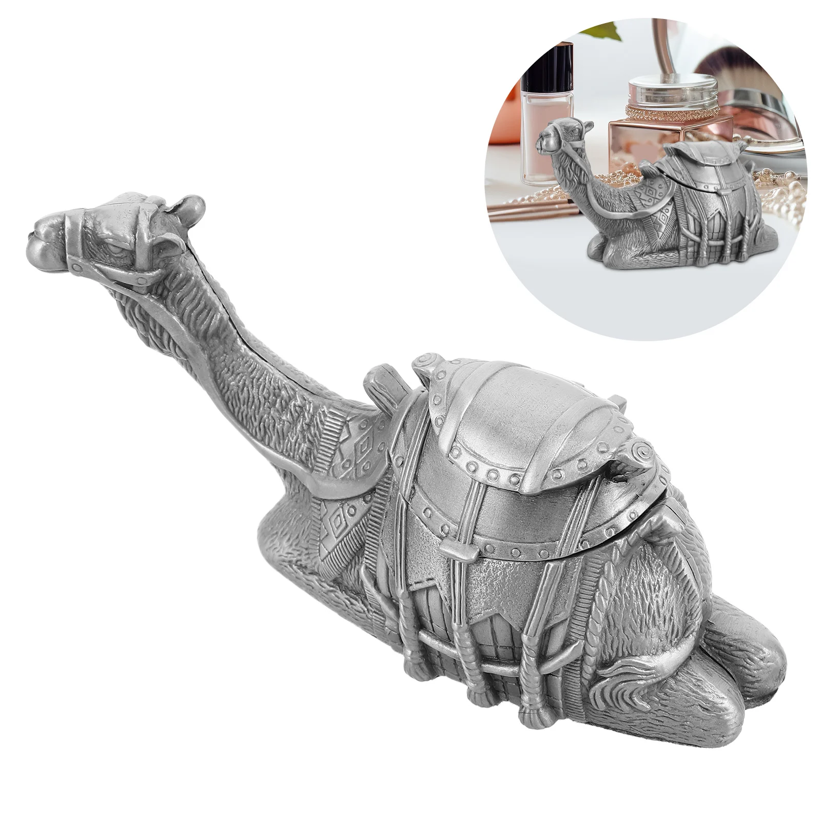 

Exquisite Metal Camel Jewelry Box Hinged Home Decor Organizer Unique Ring Necklace Holder Vintage Trinket Case