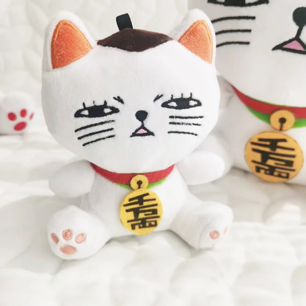الكرتون لاكي القط Dandadan Plushies دمى لينة مضحك لطيف دان دا دان القط ألعاب من نسيج مخملي Kawaii غرفة ديكور فتاة صبي هدية عيد ميلاد