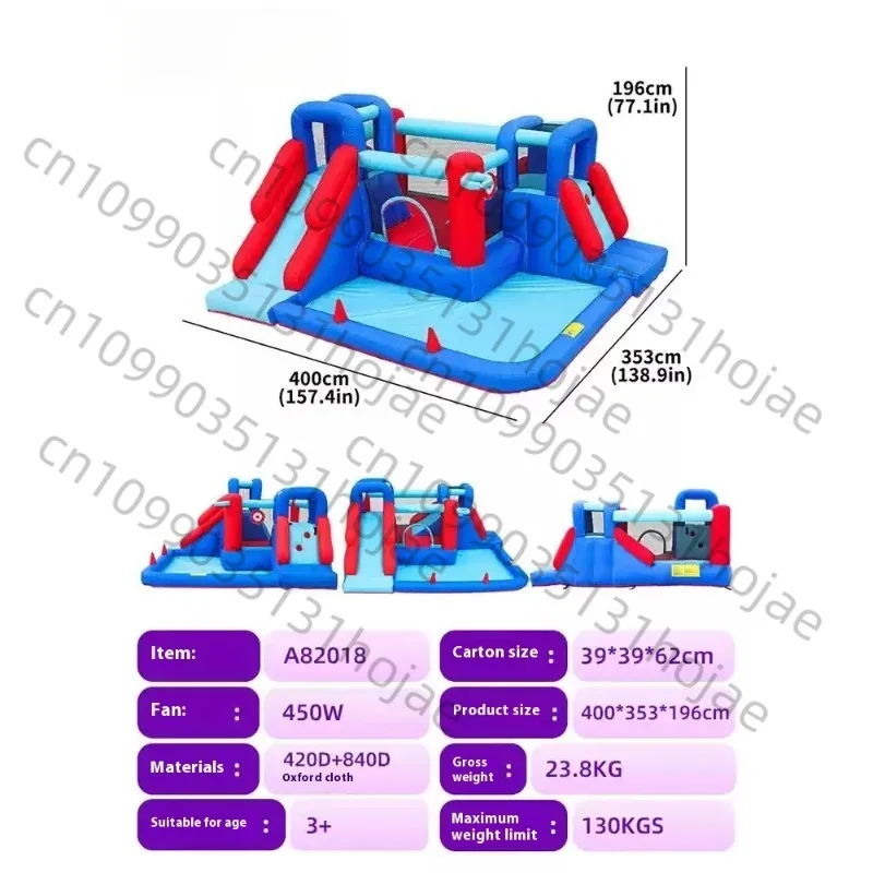 

Rock climbing double slide inflatable castle indoor small children's home trampoline slide baby playground