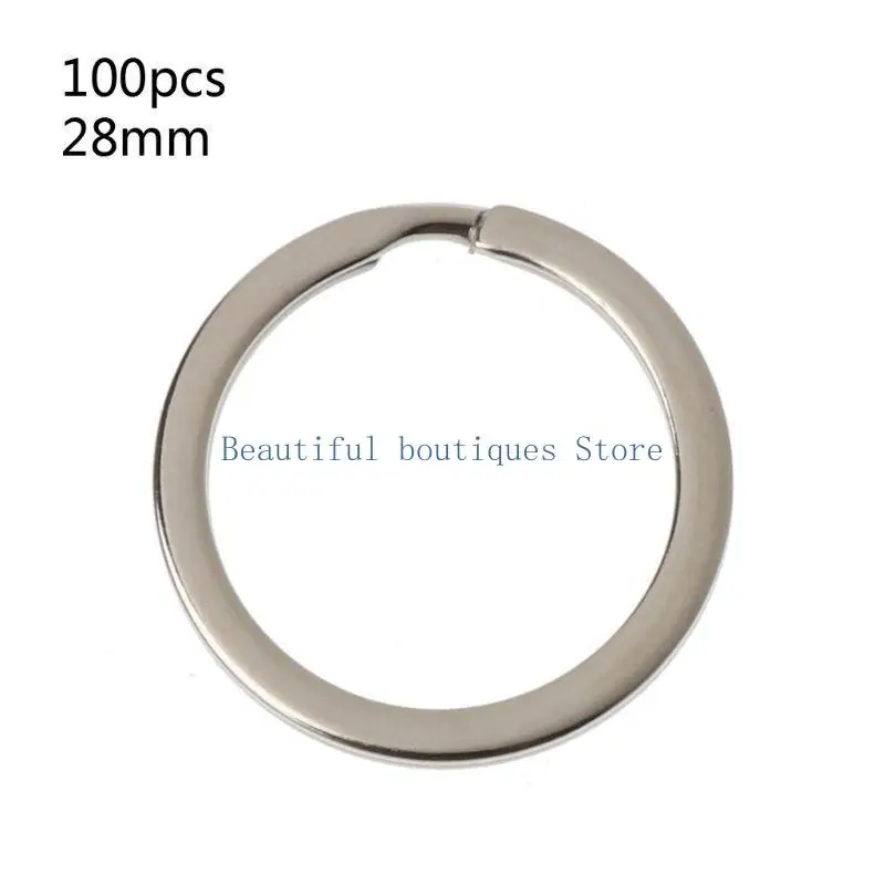 

U4LF 100 Pieces Round Flat for Key Ring Portable Split for Key Rings Chain 25MM 28MM 30MM 35MM for Key Holder Jewelry Gifts f