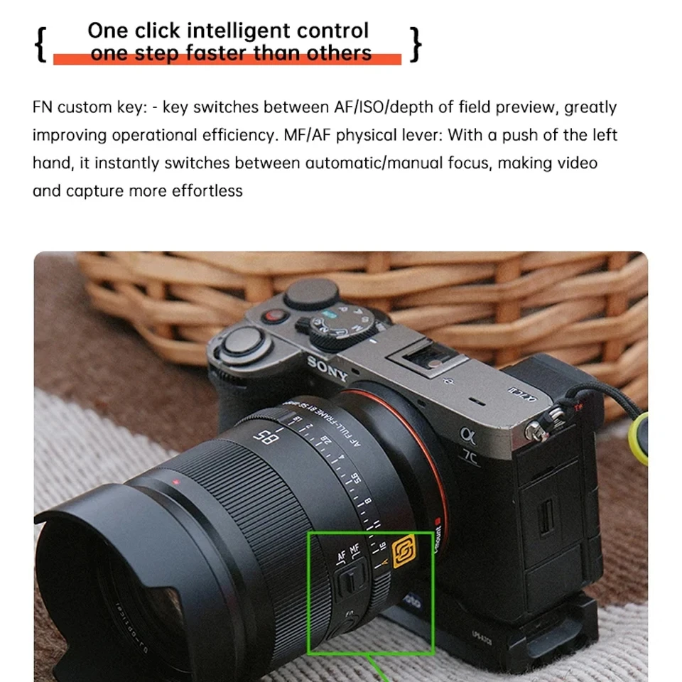 SGimage 85mm F1.8 Full-frame Autofocus Lens AF Portret Groot Diafragma Camera Lens voor Sony E Nikon Z