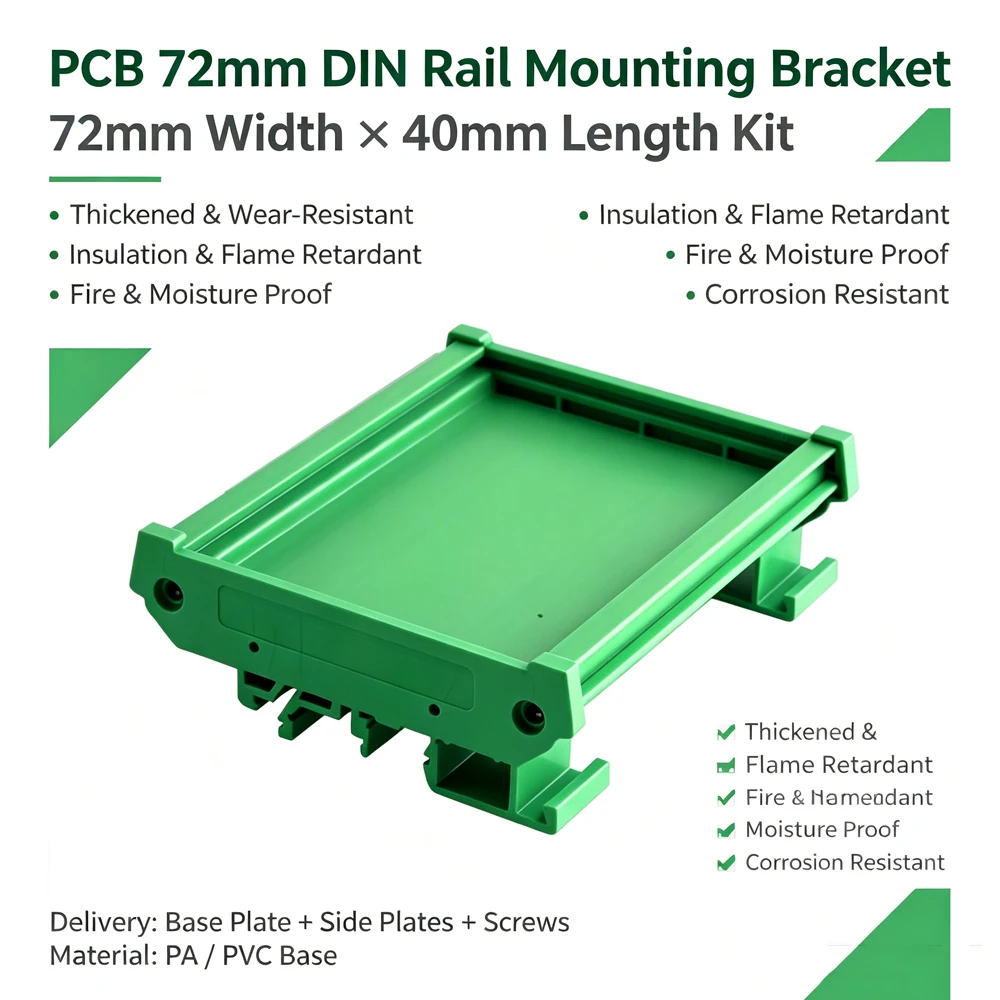 72mm PCB Module Bracket DIN Rail Mount Housing Base 40‑140mm For PLC Relay Circuit Board Terminal Block PCB Module Installation view 2
