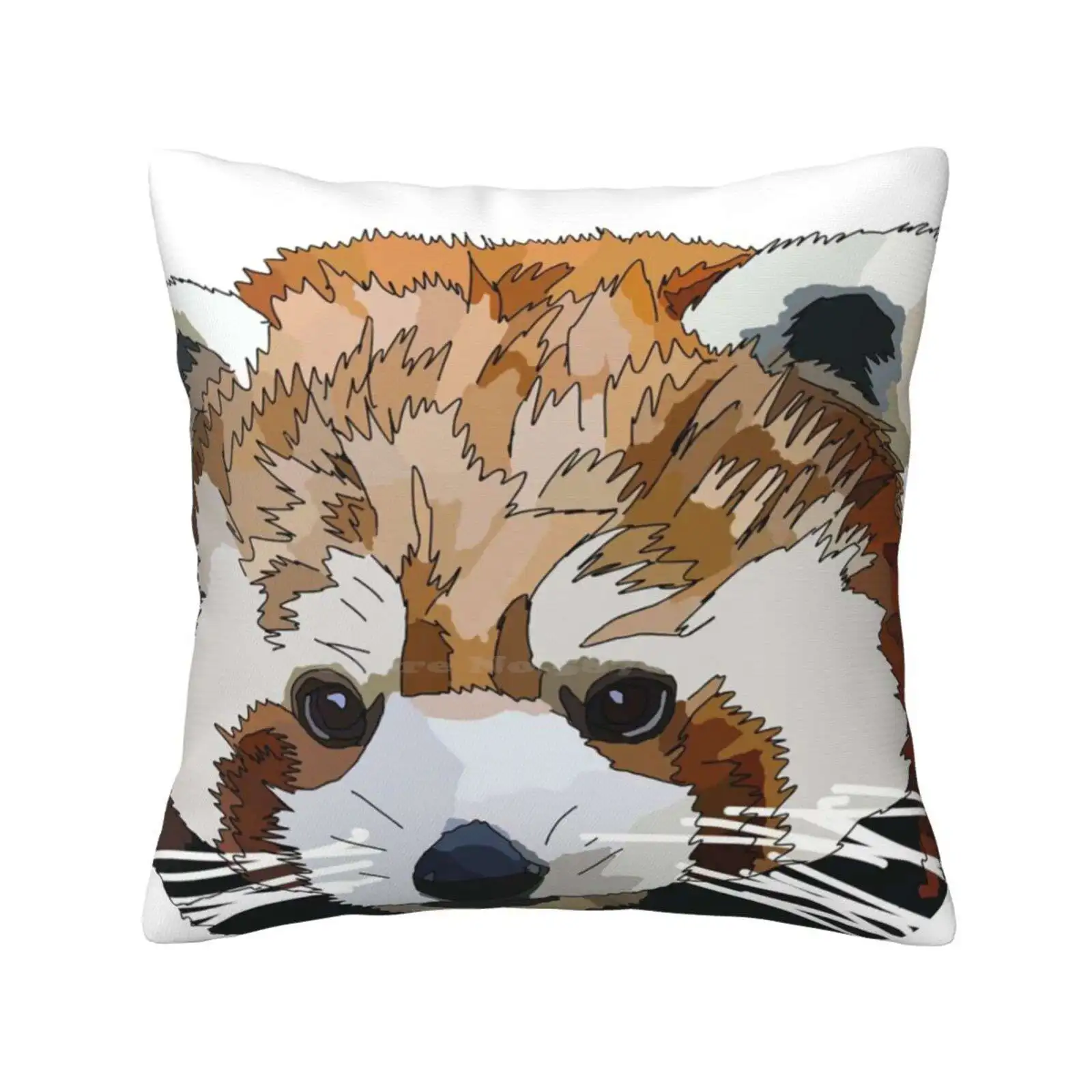 Red Pillowslip Pillowcase Red Panda Asian Wildlife Nature Bear Animals Japam Black And White Protection Endangered Help