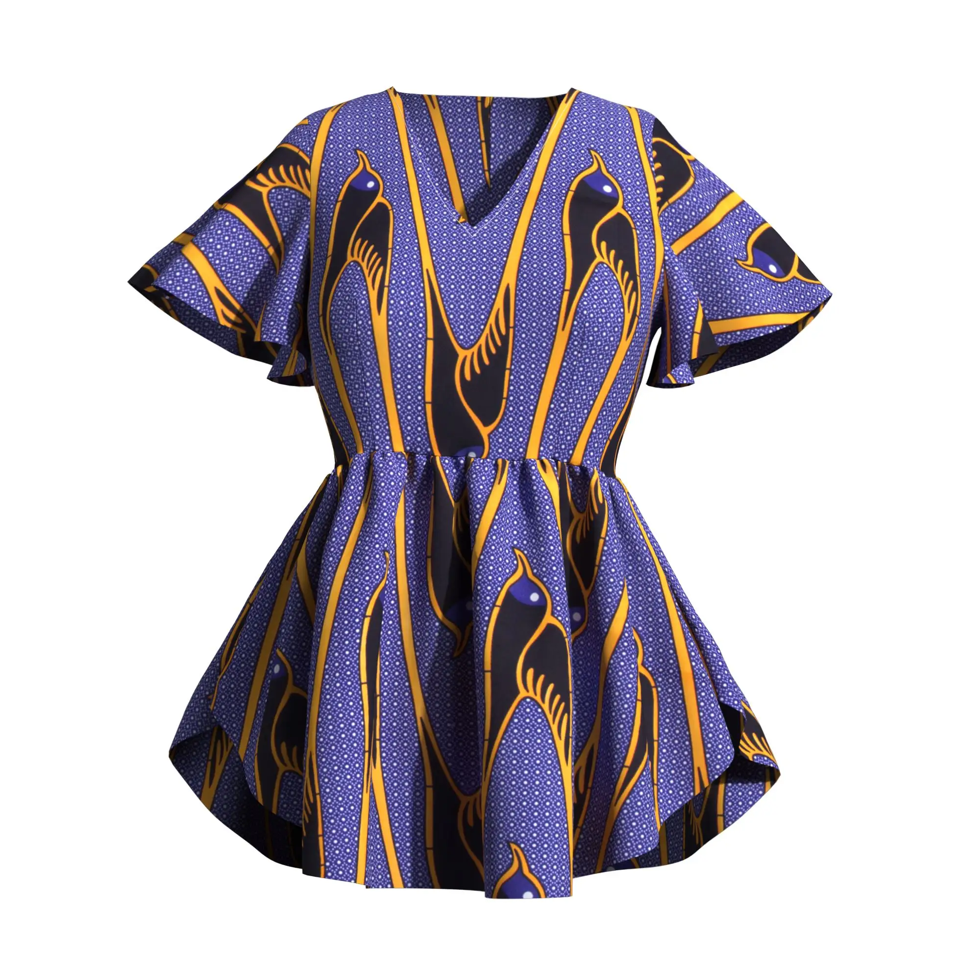 

Женская блузка с африканским принтом, топ в стиле Анкара, топы с узором Кенте, одежда для женщин из Африки BRW Wy10532